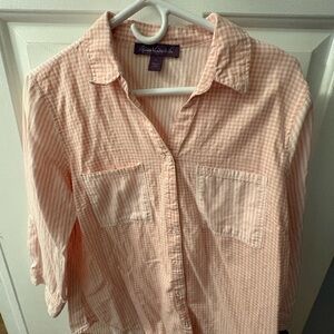 Gloria Vanderbilt Peach Striped Shirt